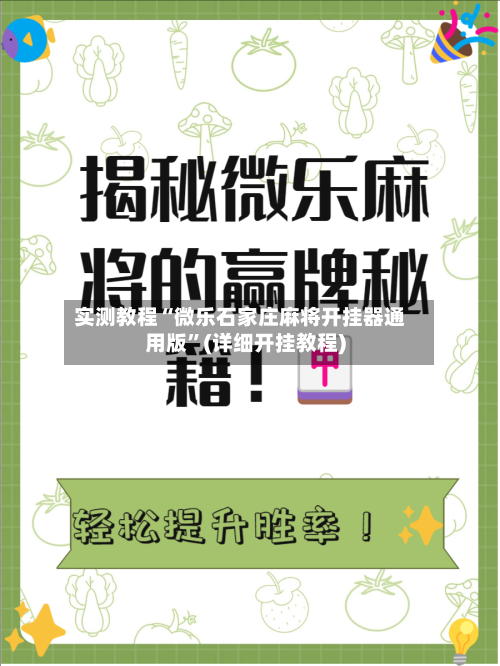 实测教程“微乐石家庄麻将开挂器通用版”(详细开挂教程)-第2张图片