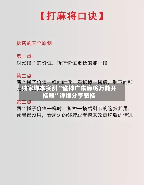 独家脚本实测“雀神广东麻将万能开挂器”详细分享装挂-第2张图片