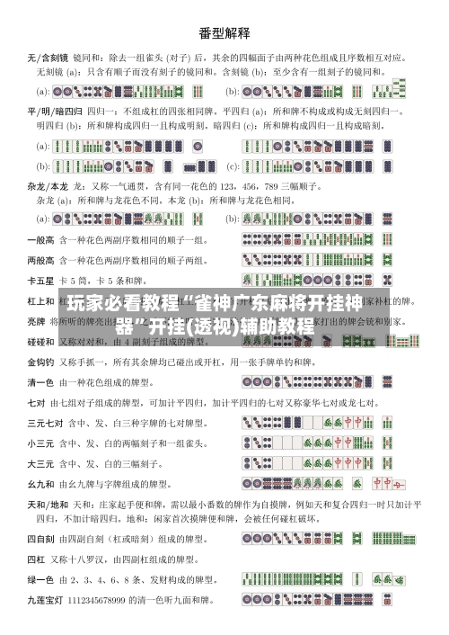 玩家必看教程“雀神广东麻将开挂神器”开挂(透视)辅助教程